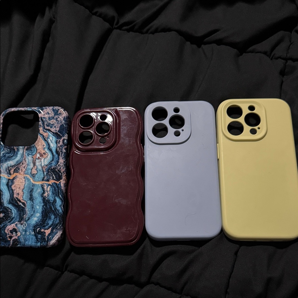 Elegant Marble and Solid Color Phone Case Set